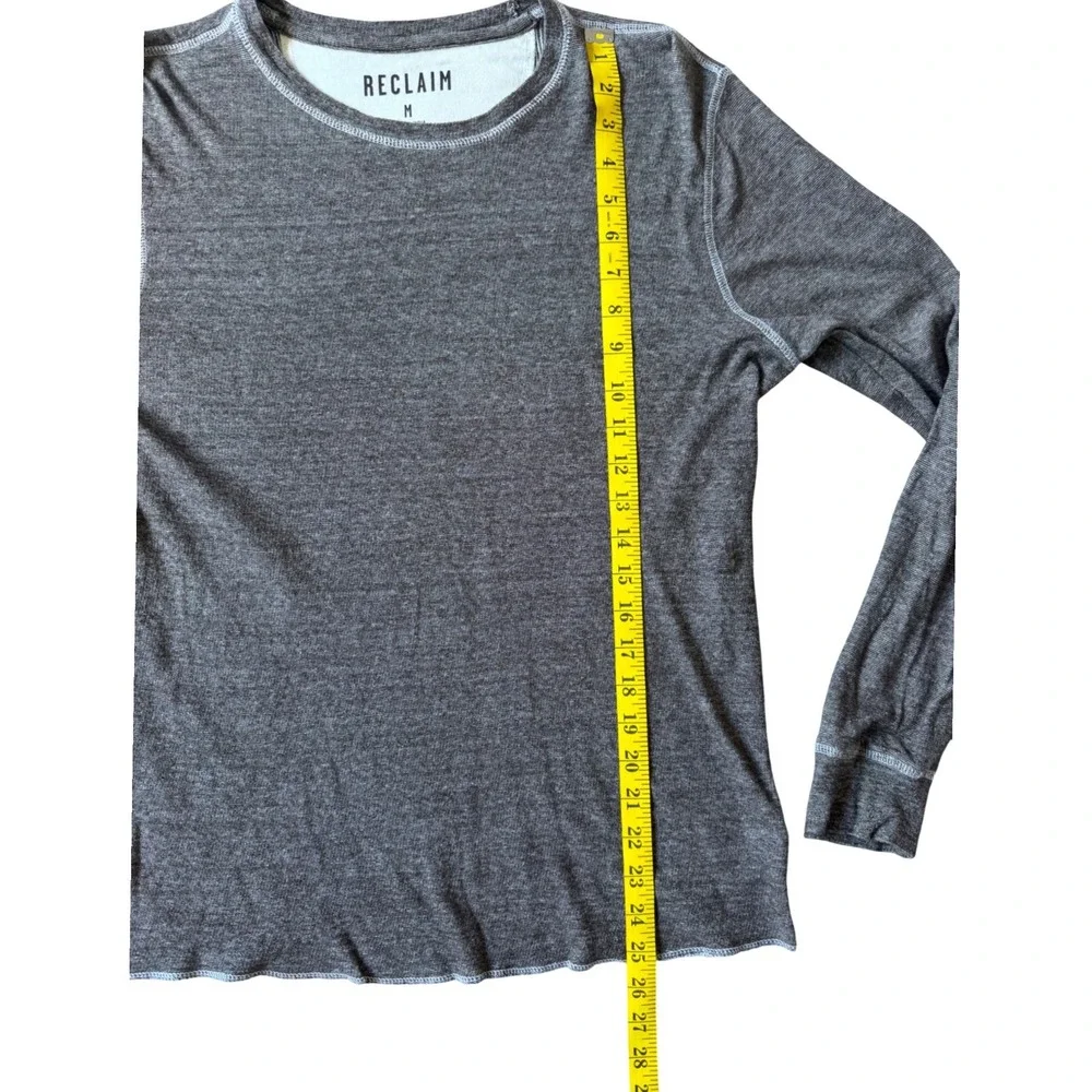 Reclaim Mens Charcoal Gray Heather Long Sleeve Thermal Shirt FK002 Size M - Picture 5 of 7